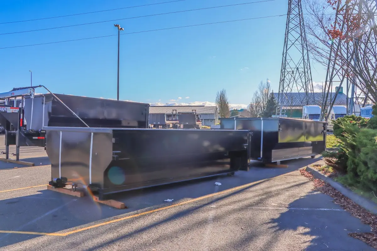 Roll-off dumpster ready for waste disposal at job site for Cleanout Dumpster Rental in North Salem